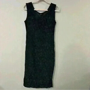 Vintage Tess Midi Pattern Dark Navy Blue Green Dress Women’s Size 4